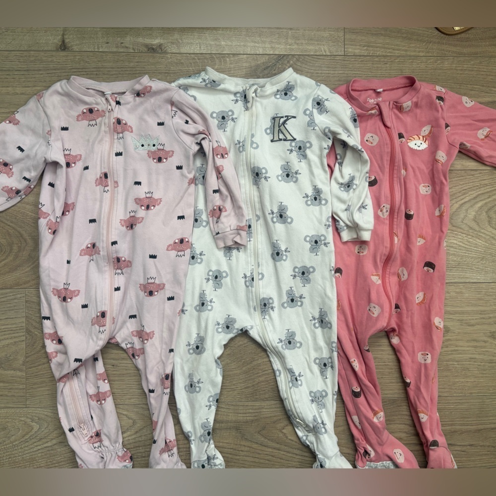 Pekkle Baby Pajama Bundle 18M | 3 Zip-Up Sleepers